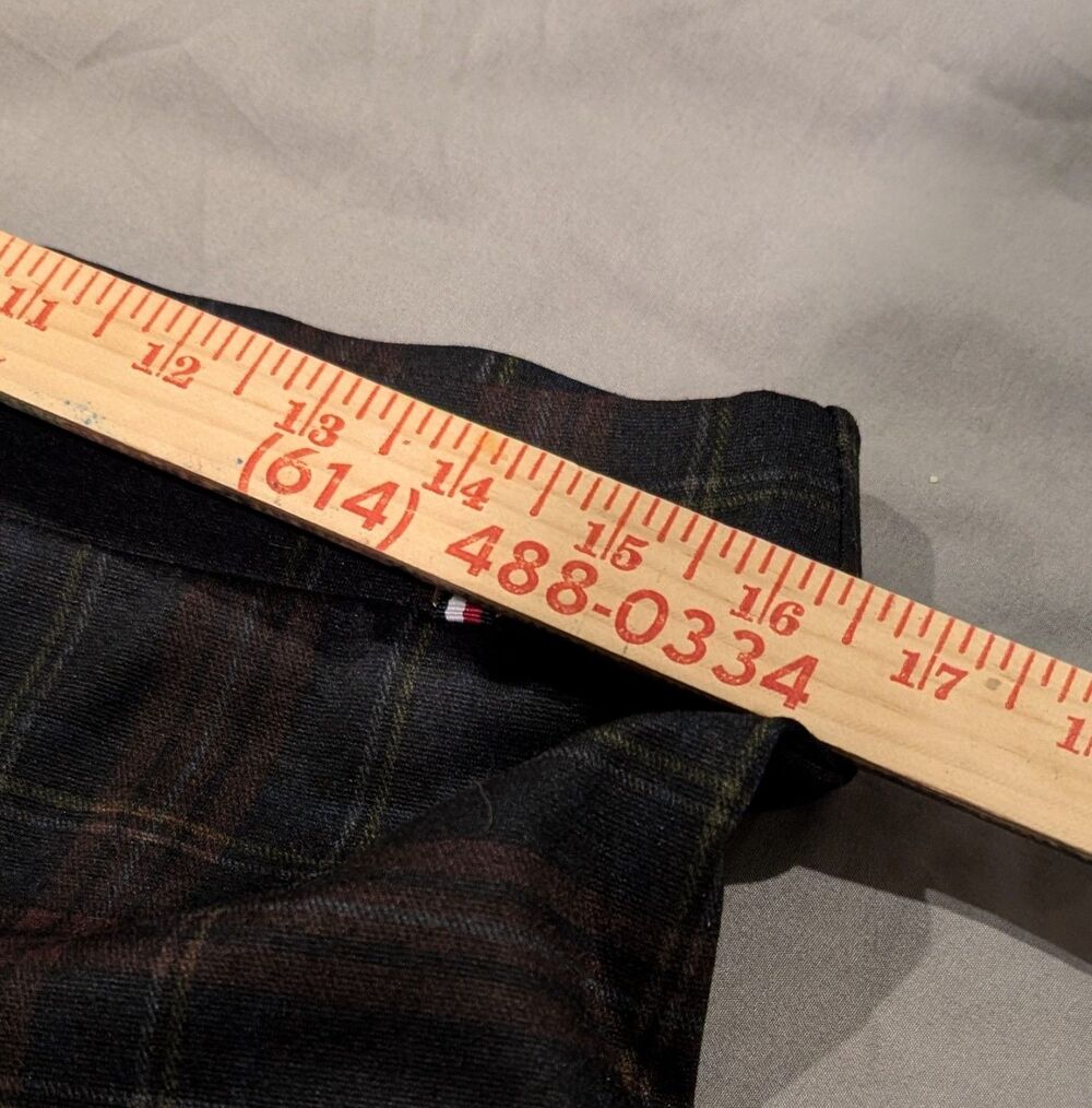 Tommy Hilfiger Womens Pants Size 12 Plaid Stretch Pull On Slim Leg Trousers Navy - Picture 6 of 7